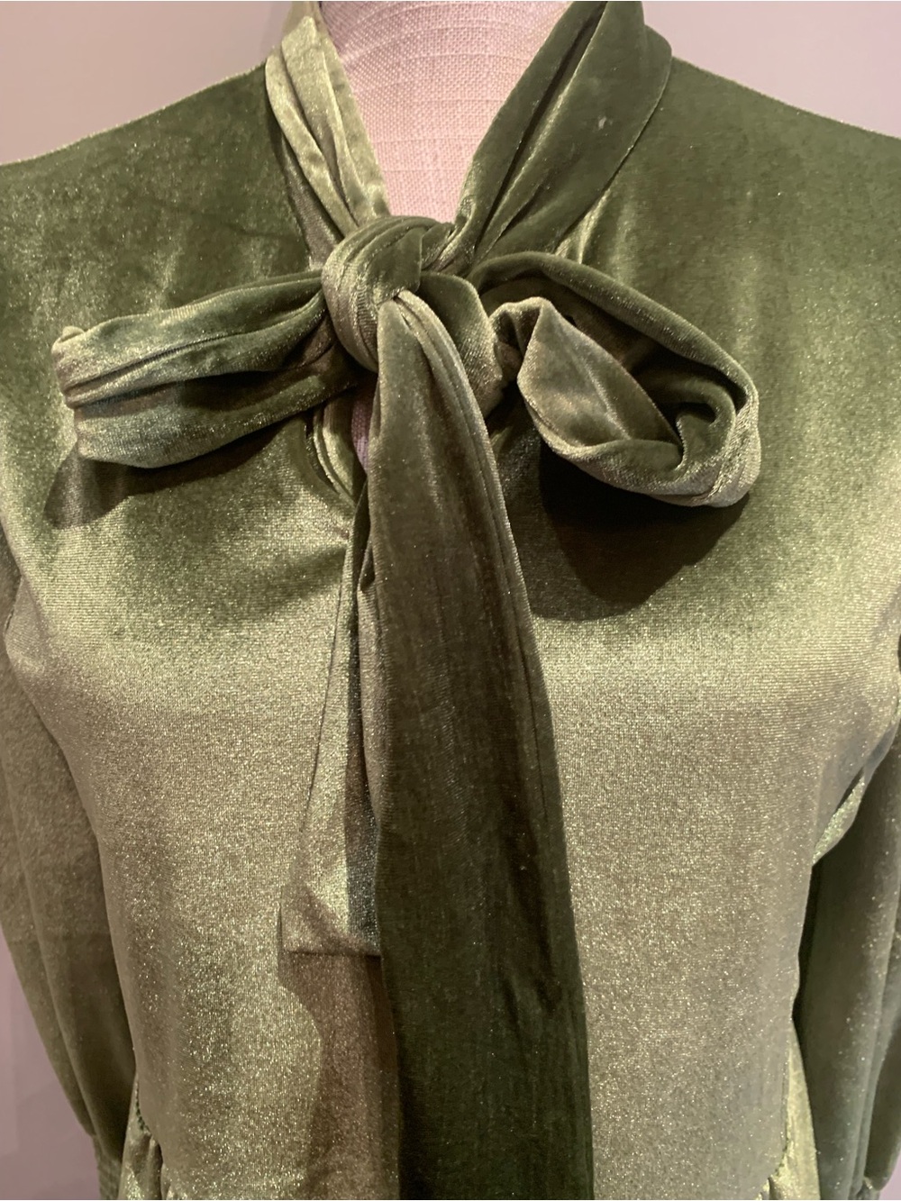 🌹TEMU🌹VINTAGE BOW VELVET MIDI DRESS. NWOT. - Picture 3 of 11